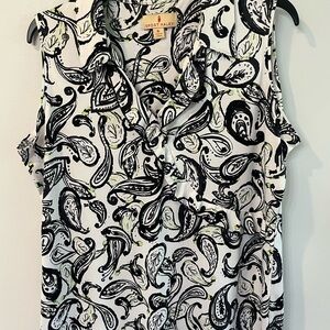 Sport Haley Black and White Paisley Button Down Shirt